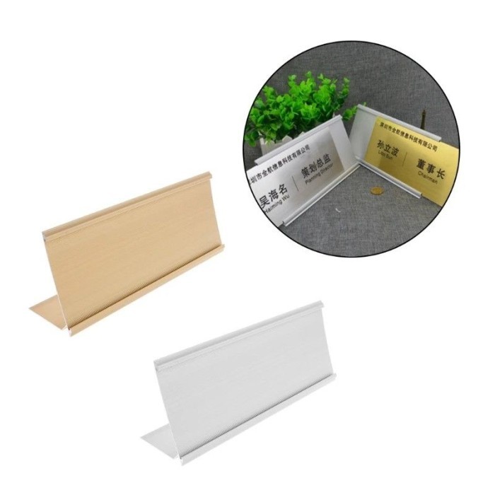 

Papan Nama Meja Aluminium Name Plate Holder Akrilik Meja Nama Emas/Perak Papan Nama Di Meja