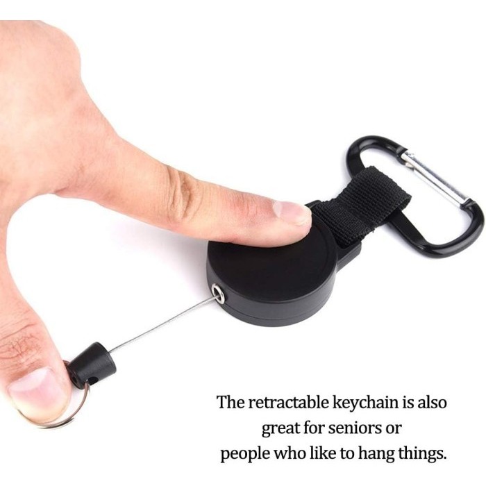 

Gantungan Kunci Tali Tarik Ulur Otomatis Retractable Name Tag Keychain Badge Clip Retractable Card