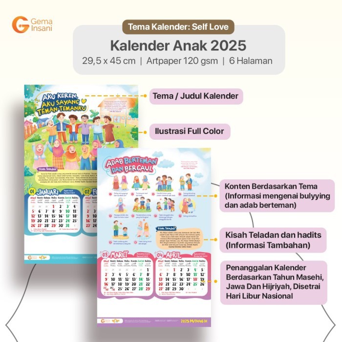 

Kalender Anak Muslim , Kalender Anak Muslim Per 2 Bulan - Gema Insani Press