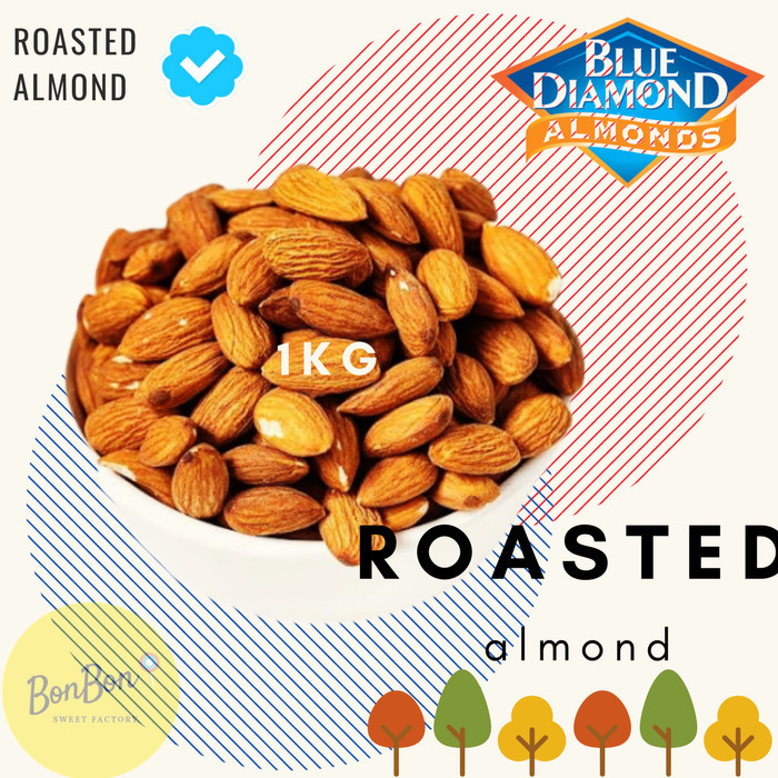 

1KG KACANG ALMOND PANGGANG TANPA KULIT / NATURAL ROASTED ALMON 1 KG