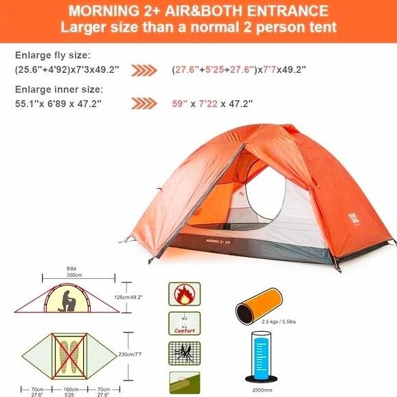 Tenda Camping Mis Mountain Inn Sport Morning 2+ Air Ultralight Leonimarimas