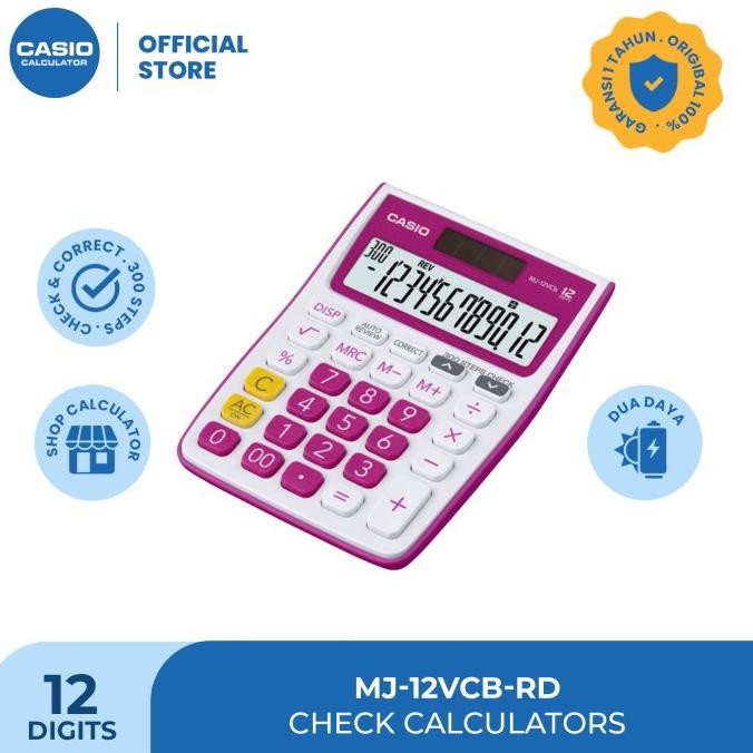 

CASIO MJ-12VCB - Merah -Kalkulator Toko/Dagang - Fungsi Cek - 12 digit