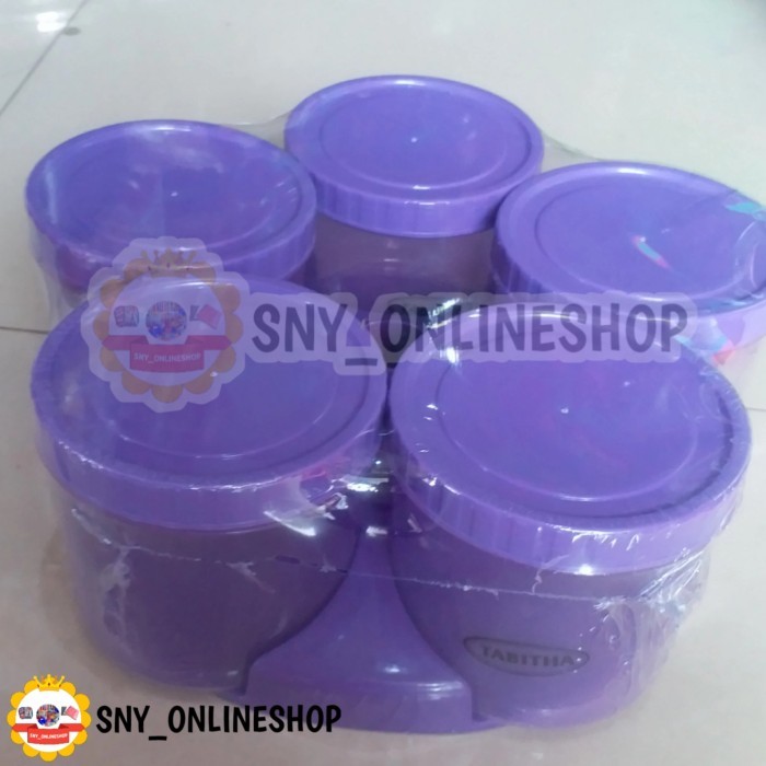 Toples Set 5 / 5 Toples + 1 Nampan / Toples Nampan Rotary Ungu Tabitha