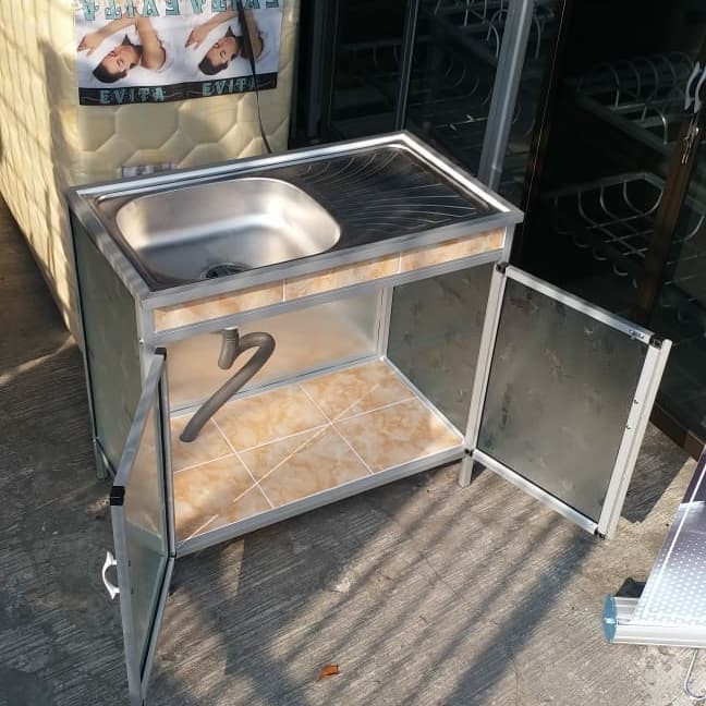 Wastafel Rak Aluminium 2 Pintu