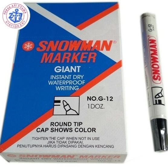 

SPIDOL SNOWMAN G-12 PERMANENT - HITAM..1 lusin BS76