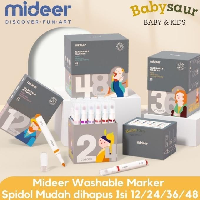 

HARGA DISKON Mideer Washable Marker 12 24 36 48 Coloring Pen Spidol Warna Anak