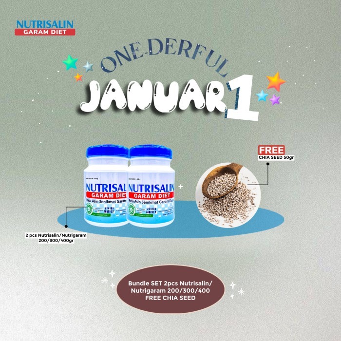 

SALE TERLARIS 2 NUTRISALIN 400 GRAM X CHIA SEED 50GR READYY