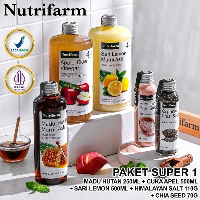 

PAKET 5 IN 1 CUKA APEL SARI LEMON MADU HUTAN CHIASEED HIMALAYA SALT