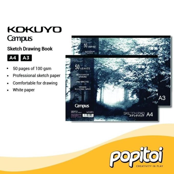 

TERMURAH Kokuyo Campus Sketch Drawing Book Buku Gambar Sketsa A4 A3 Tebal