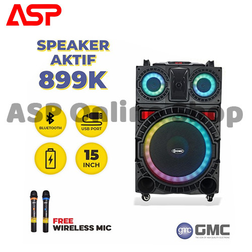 GMC 899K Speaker Bluetooth Portable 15 inch Karaoke