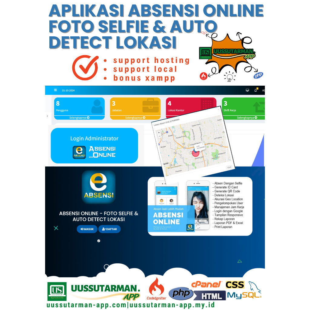 Aplikasi Absensi Online - foto selfie & auto detect lokasi