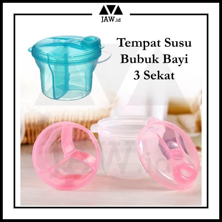 Tempat Susu Bubuk Bayi 3 Sekat / Kotak Penyimpanan Susu Travelling