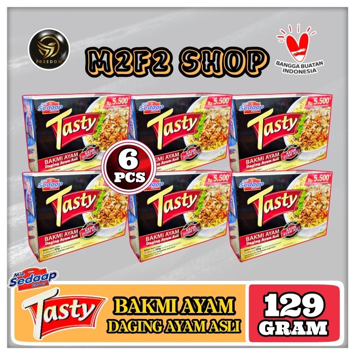 

HOT SALE! Mie Ayam Sedaap Tasty Bakmi Daging Ayam Asli - 129 gr (Harga 6 Pcs)