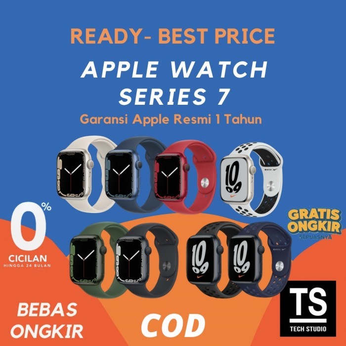 (IBOX) Apple Watch Series 7 45 41mm Blue Midnight Starlight Green Nike