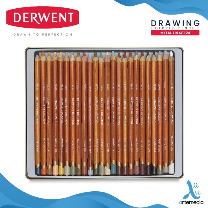 

SALE TERLARIS PENSIL WARNA DERWENT DRAWING 24 PENCIL COLOR METAL TIN SET READYY