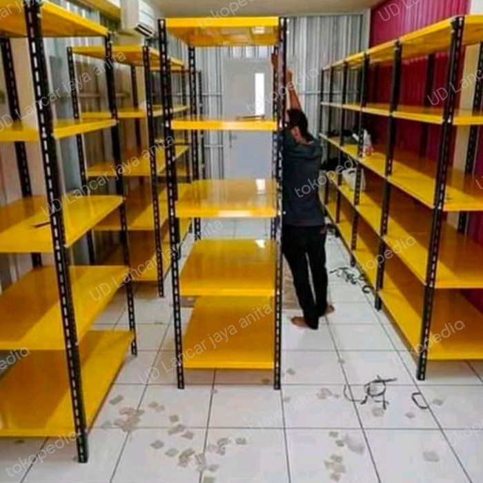 RAK BESI L40 5 SUSUN PLUS RAKIT& ONGKIR