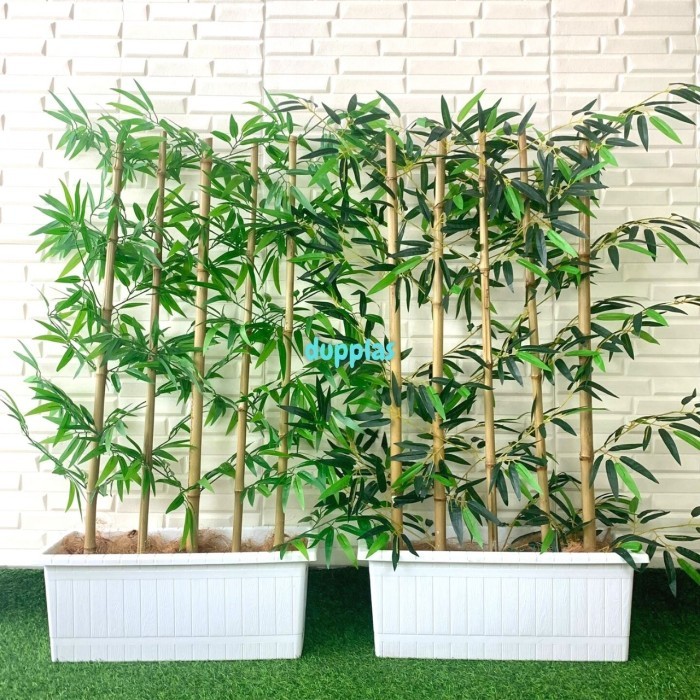 TERBARU Partisi Pohon Daun Bambu Cendani Latex Artificial Tanaman Hias Plastik BISA GOSEND