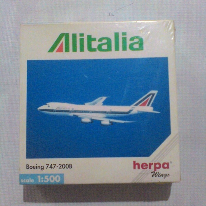 Best seller ~`~ HERPA WING BOEING 747-200B ALITALIA 1:500 ~~~