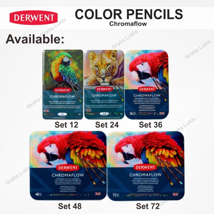 

PROMO DERWENT Chromaflow Color Pencil / Pensil Warna Set Metal Tin