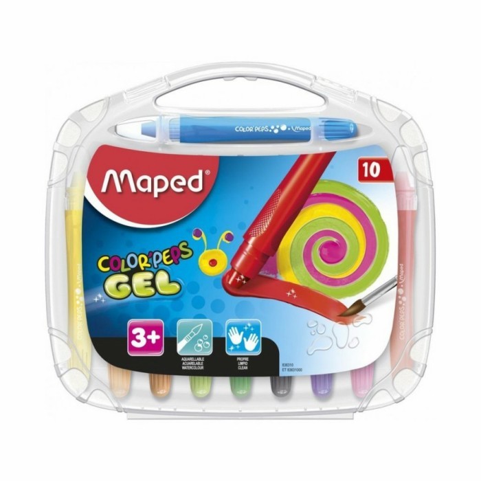 

HOT PROMO Maped Colorpeps Gel Crayon Watercolour Washable Silky 10 Colours JUMBO