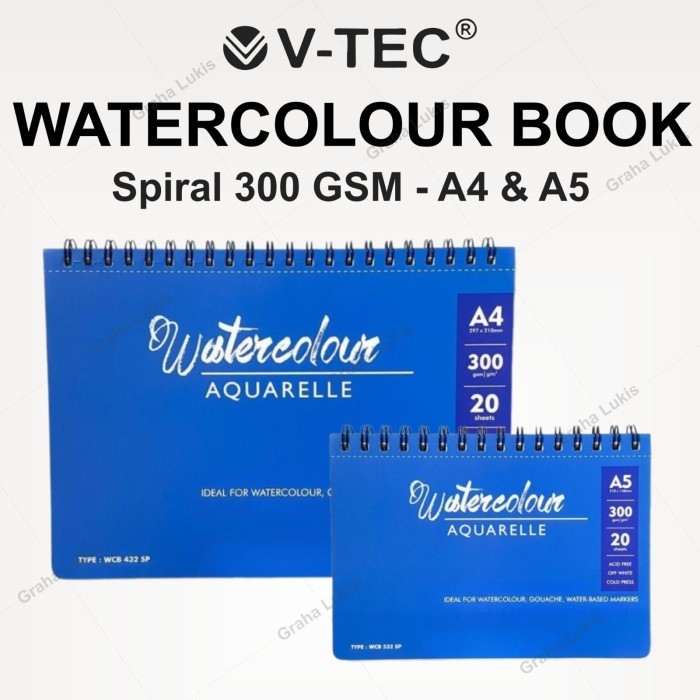 

HOT SALE V-TEC WATERCOLOR BOOK SPIRAL 300GSM