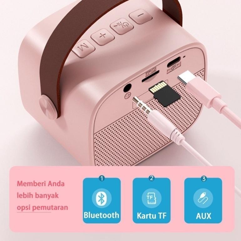 WDM-2227 CODSpeaker Karaoke Bluetooth Mini Full Bass Portable Wireless (Dapat Terhubung Ke HP/TV) Mi