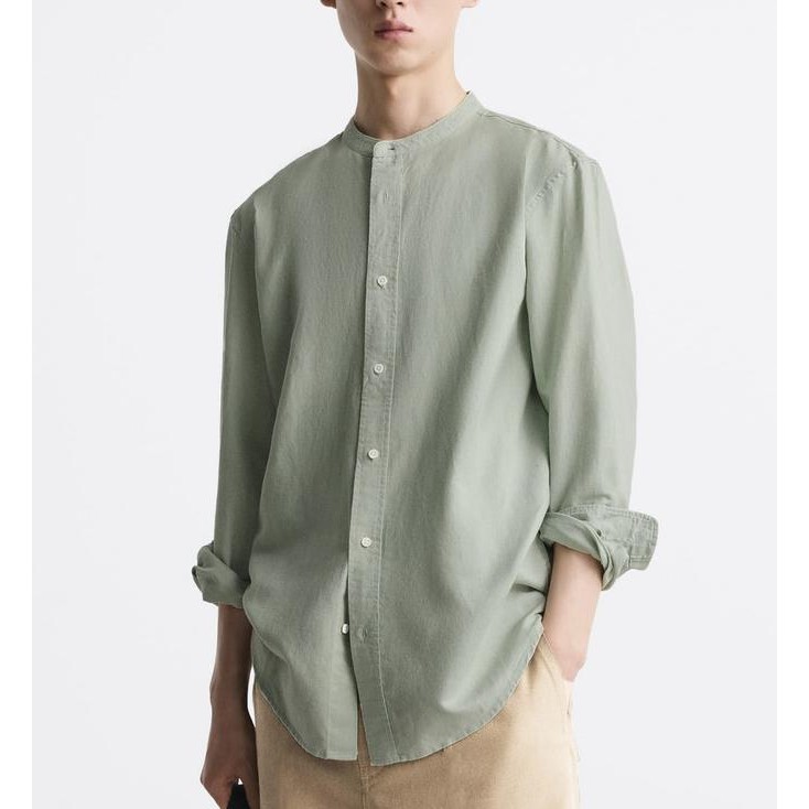 Sale Kemeja Casual Kerah Koko Ciangi Linen Lengan Panjang Fine Material