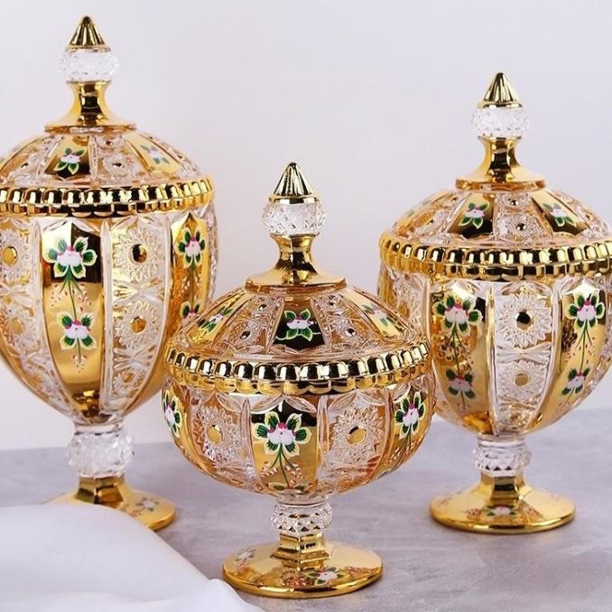 toples Kristal toples kaca stoples kue glass canister crystal canister