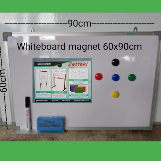 

PAPAN TULIS WHITEBOARD MAGNET GANTUNG SINGLE FACE ZETTAKI 60X90CM