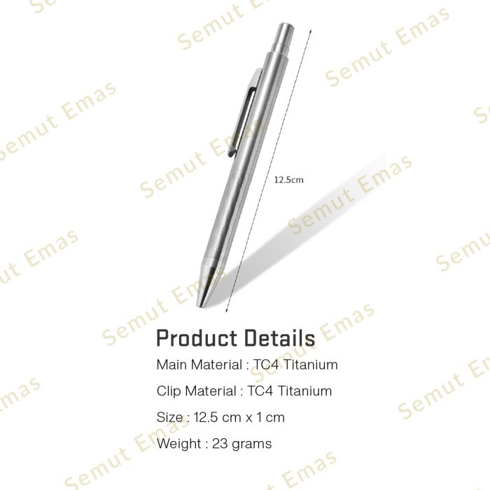 

Titanium Retractable Click EDC Pen with Glass Breaker SP-02