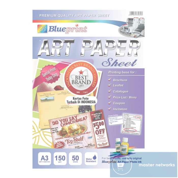 

Blueprint AP-A3150 Kertas Art Paper Sheet A3 isi 50 Lembar Buat Brosur