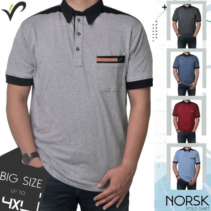 Kaos Polo Shirt Pria Big Size Kerah Wangki Golf Original - Norsk