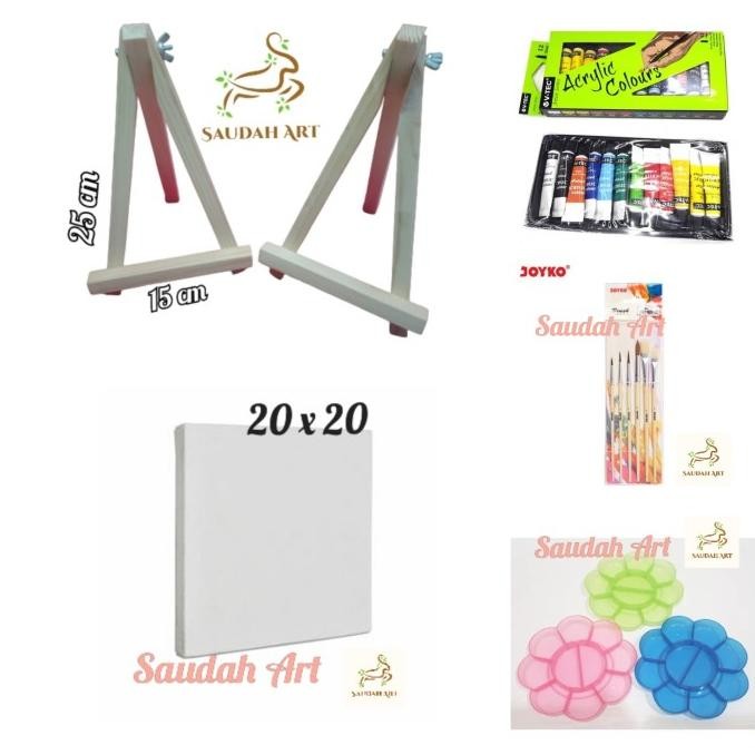 

Paket Lukis Lengkap (kanvas 20x20,palet,kuas,cat akrilik,easel)
