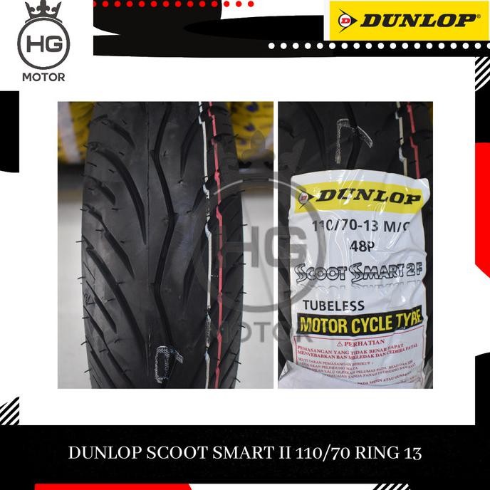 BAN DUNLOP 110 70 13 SCOOT SMART 2 TUBELES BAN NMAX DEPAN VELG RING 13
