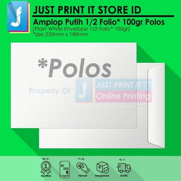 

Amplop Putih Setengah Folio Polos
