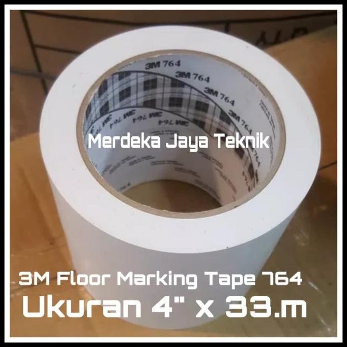 

3M 764 PUTIH FLOOR MARKING TAPE UKURAN 4" INCHI X 33.M LAKBAN LANTAI ASLI