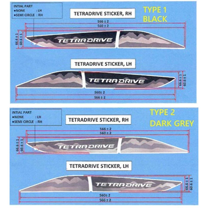BISA GRAB TETRA DRIVE Sticker SEt Fortuner GR