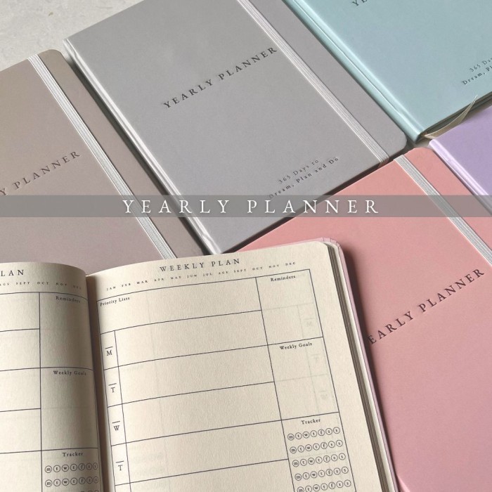 

HOT PROMO Yearly Planner 2024 One Year Planner Hard Cover by peulanopapers
