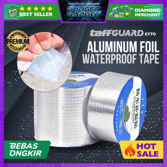 

TAFFGUARD KYTO LAKBAN ALUMINUM FOILL WATERPROOF ADHESIVE 20CM X 5M ASLI