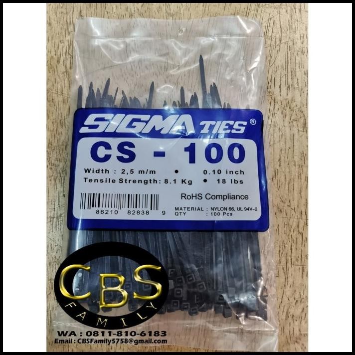 

Kabel Ties / Kabel Tis / Cable Ties Cs-100 Hitam Sigma / Cs100 Isi 100