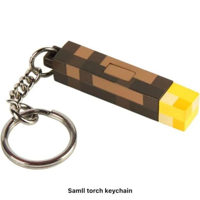 Tersedia Minecraft Torch Light Keychain Gantungan Kunci Torch Minecraft, Gantungan Kunci Lampu Minec