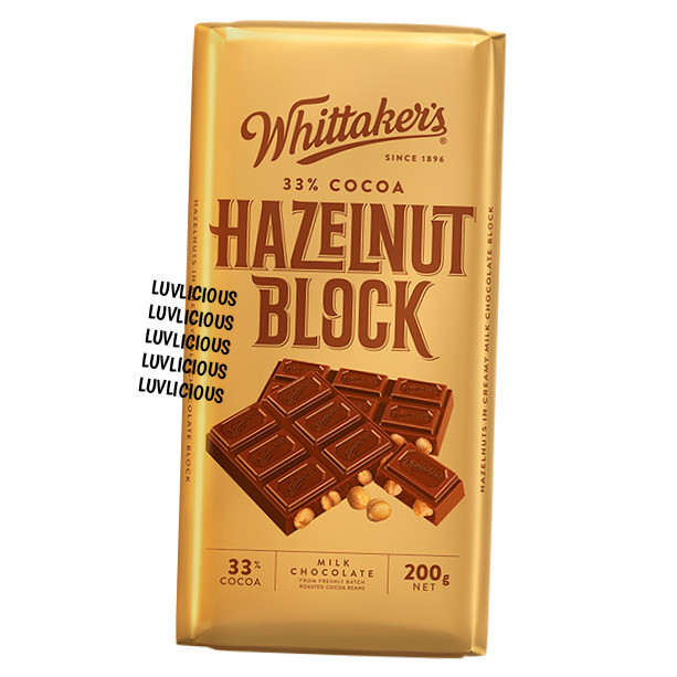 

WHITTAKER WHITTAKERS WHITTAKER'S HAZELNUT BLOCK CHOCOLATE COKLAT COCOA