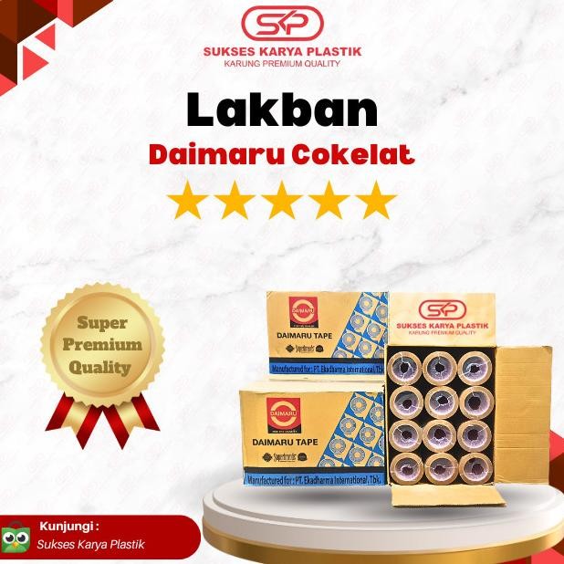 

LAKBAN 1 DUS MEREK DAIMARU WARNA COKELAT PANJANG TAPE 90 YARD ASLI