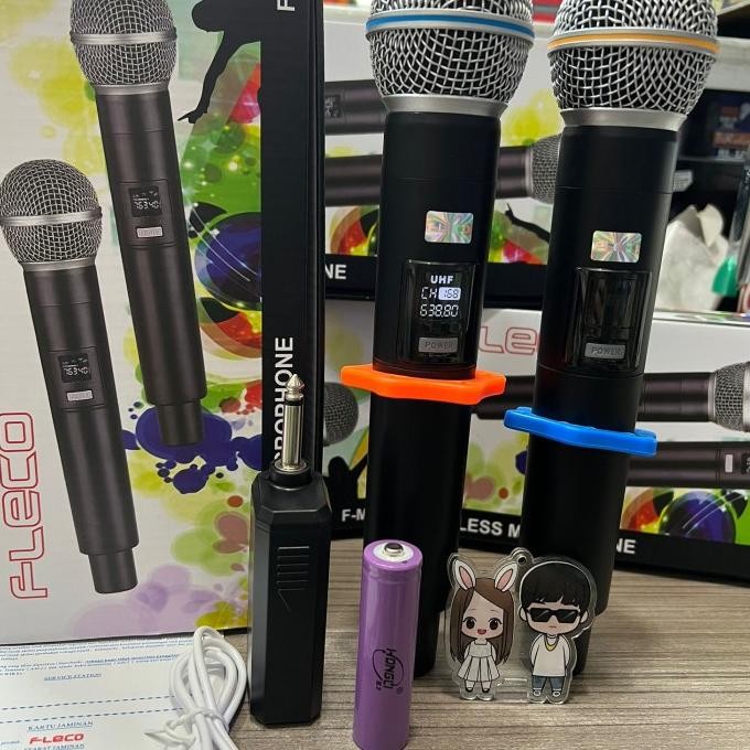 Murah Mic Warles Fleco F-M16 Wireless Microphone Doubel Mic/ F-15 Single Mic