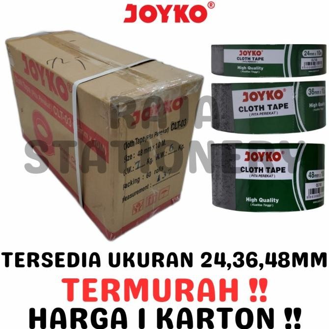 

JOYKO CLOTH TAPE 24 36 48 BLACK LAKBAN KAIN JOYKO PLAKBAN HITAM [DUS] ASLI