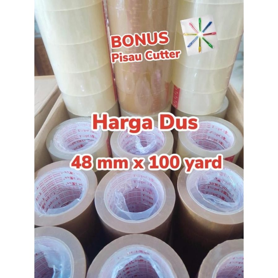 

LAKBAN 100 YARD X 48 MM / 2 INCH ISI 72 ROLL TERLARIS MURAH HARGA DUS ASLI