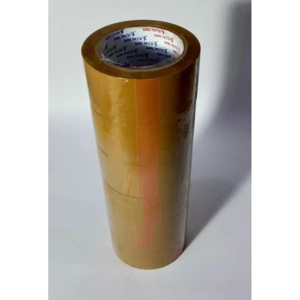

6 PC LAKBAN GOAL TAPE 100 YARD TEBAL 23 MICRON COKLAT ASLI