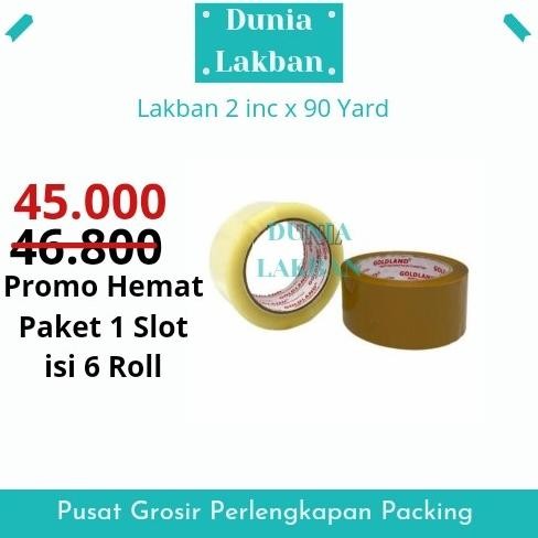 

LAKBAN 2 INC X 90 YARD PAKET 6 ROLL ASLI