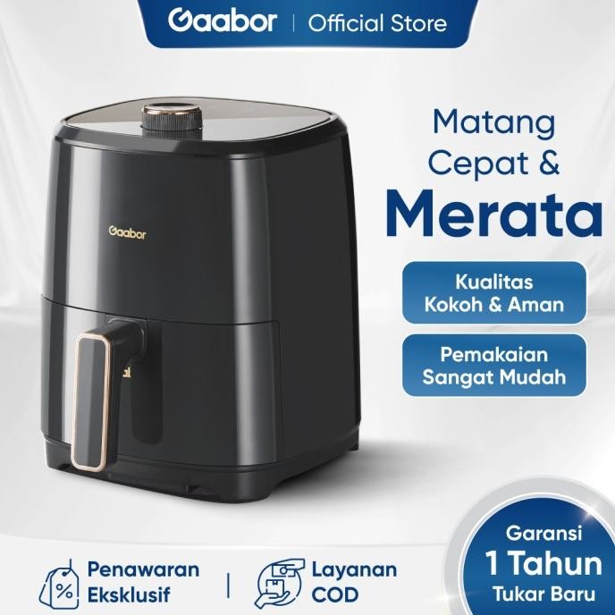 Gaabor Air Fryer 4L Pengorengan Tanpa Minyak Low Watt