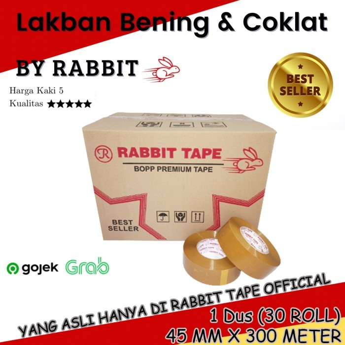 

Perekat Khusus Gojek Lakban Bening / Coklat Rabbit Tape 2 Inch X 500 Yard 300M